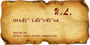 Uttó Lóránt névjegykártya