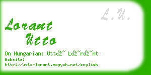 lorant utto business card
